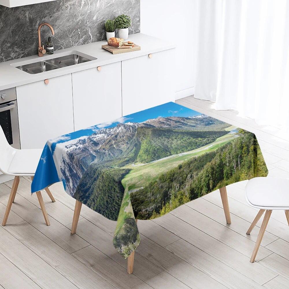 

Скатерть с пейзажным принтом, устойчивая к пятнам, водонепроницаемая, украшение для ресторанного стола, кухни, дома 40x70cm
