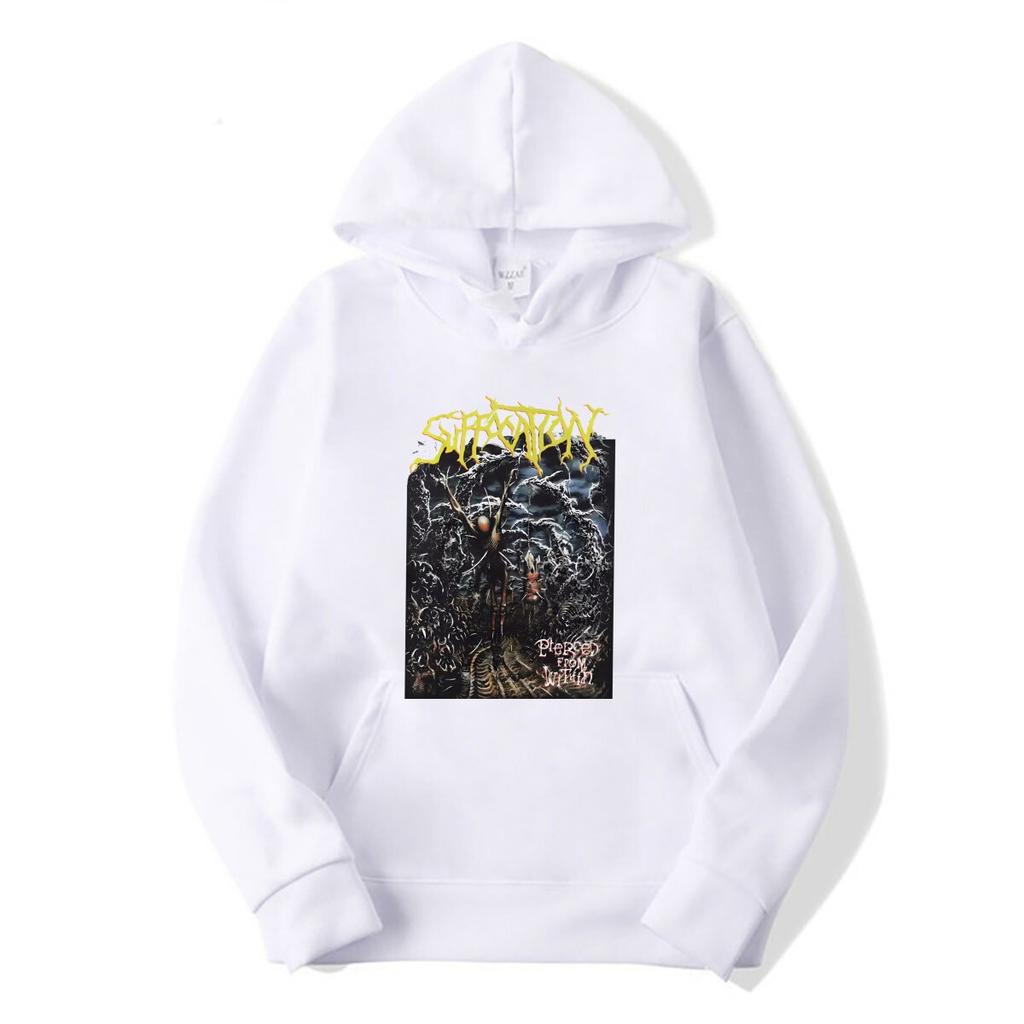 Černé mikiny s kapucí Hot Suffocation Band, bavlna, velikost S 234XL, RM320, s dlouhým rukávem nebo rukávem