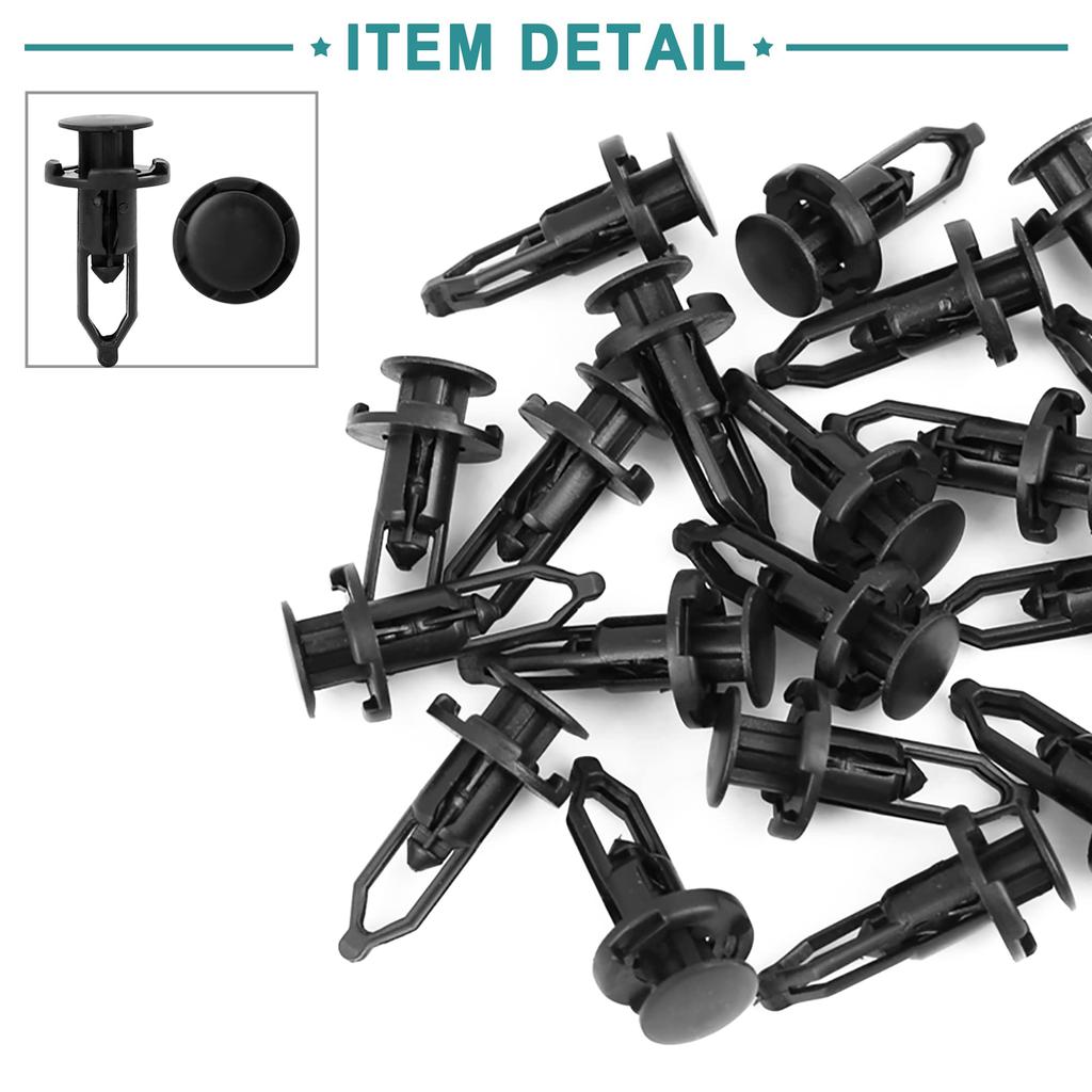 ACROPIX Kunststoffniet Niet Halter Kotflügel Stoßstange Clip 9mm Lochdurchmesser Universal Drucktyp Schwarz 20 Stück