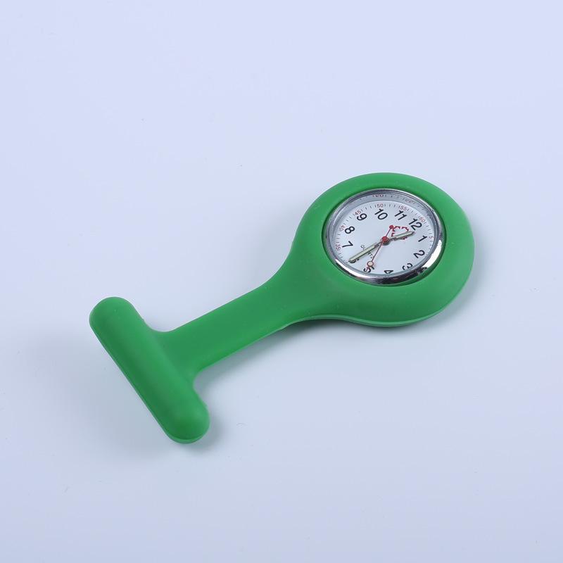 Korean Style Silicone Nurse Clip-on Pocket Watch: Cute, Simple, Waterproof Brooch for Female Students and Doctors.