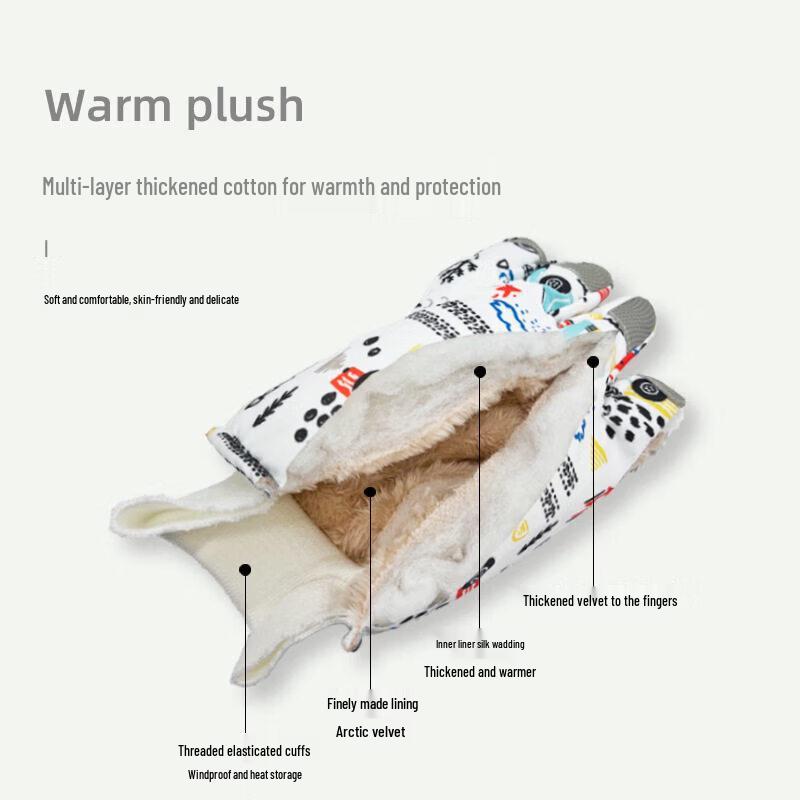 Jiaqili Children's Waterproof Insulated Ski Gloves