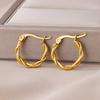 Twist Hoop Earrings for Women Stainless Steel Gold Color Piercing Earring 2024 New Trend Wedding Aesthetic Zircon Aretes Mujer