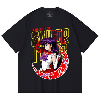 230 g/m² 100% Baumwolle Sailor Moon V6 Mars Druck Unisex Schweres Baumwoll-T-Shirt