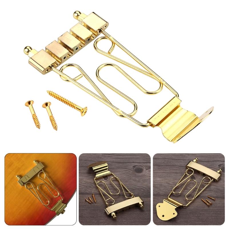 4 String Trapeze Tailpiece Bass Bridge with Mounting Screws Electric Bass Tail Archtop Tailpiece Bridge Replacement