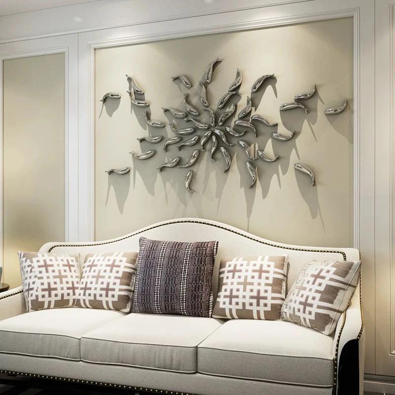 Ceramic Swimming Fish Hanging Wall Decoration Carp Background Living Room Decor Aesthetic Room Decoration Accessories