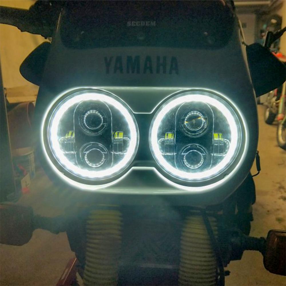 2 Pcs 5 3/4" Motorcycle Headlamp 5.75 Inch LED Headlight for Harley Triumph Rocket Iii 3 Speed Triple Street Triple Thunde