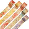 YUBBAEX Blooming Flower Masking Luxurious Gold Foil 25mm Wide X 5 Suitable for Gift DIY and Notebook Decoration Tape, Stamping, Rolls, Thin, Wrapping,