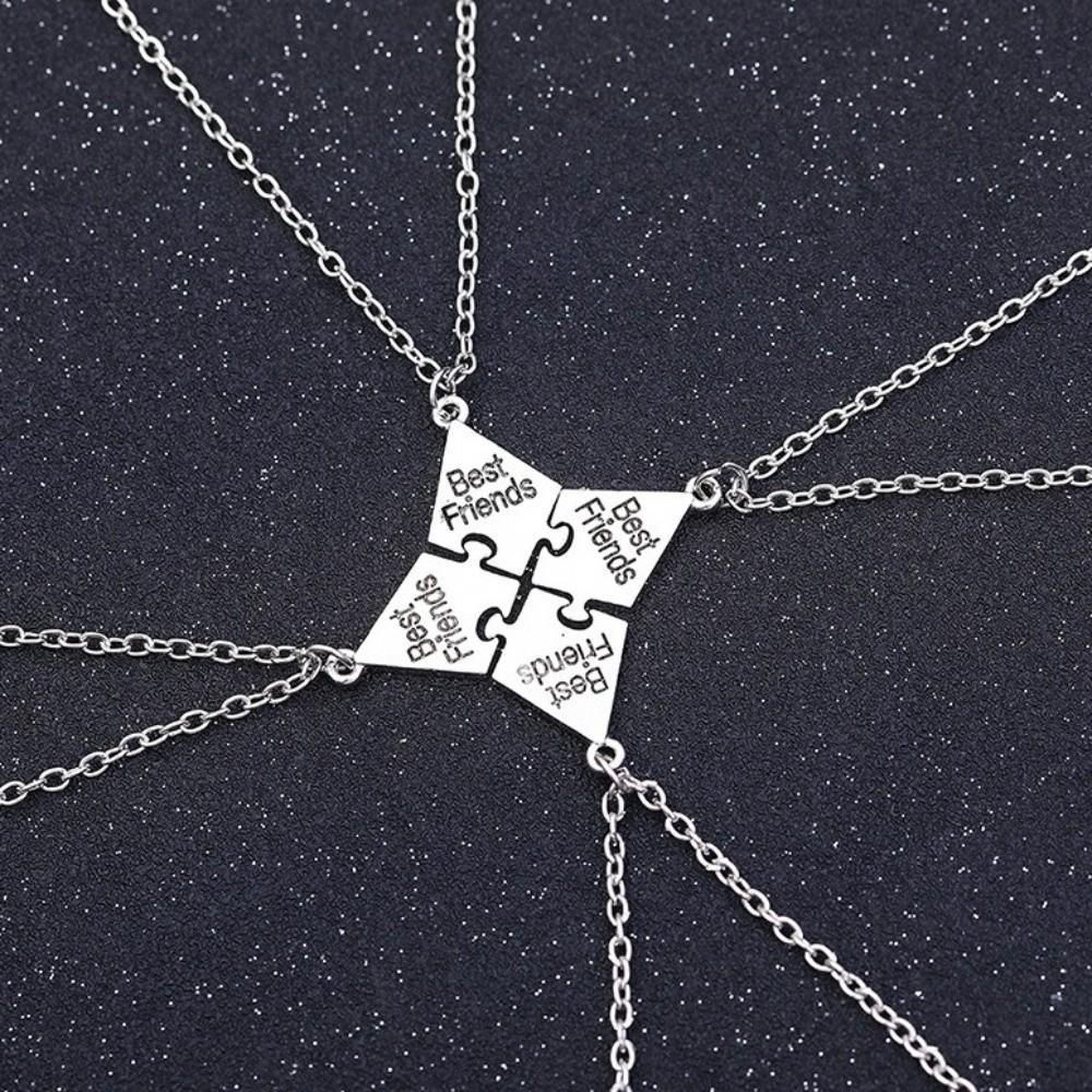 Silver Best Friend Necklace Creative Multi-person Splicing Necklace Friendship Necklace Ladies