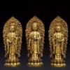 Three Saints Sculpture Metal Buddha Statue, Tibet Buddhist Temple, Home Furnishings  Ornament