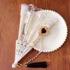 Faltbarer Weißer Spitzenfächer Handheld Lolita Cosplay Barock Rose Schwarz Faltbarer Vintage-Fächer für Party Hochzeit Tanz Dekoration