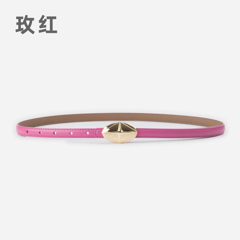 Leather Women'S Fine Belt Cowhide Retro Women'S Simple Hong Kong Style Premium Black Women'S Belt