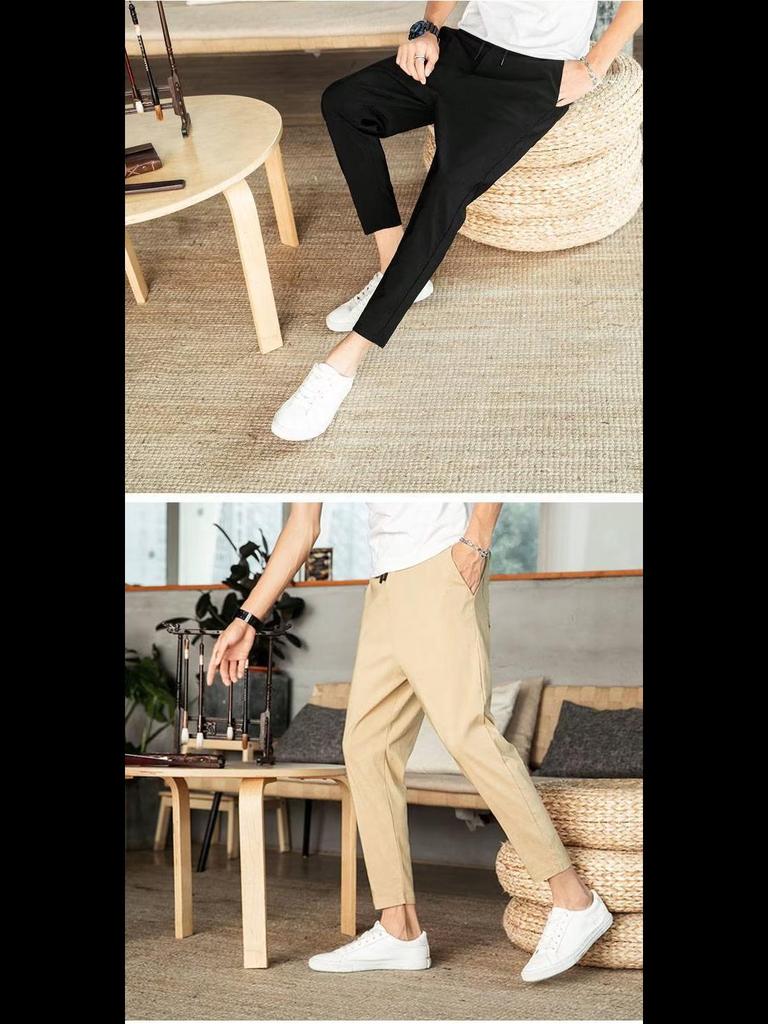 Men's Slim Fit Skinny Summer Drawstring Pants