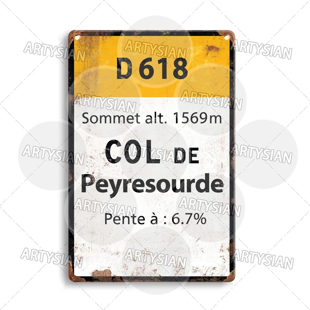 Turul Franței Ciclism Placă metalică Reper ALPE d'HUEZ Col D'Aubisque Col du Granon Peyresourde d'IZOARD l'ISERAN BONETTE