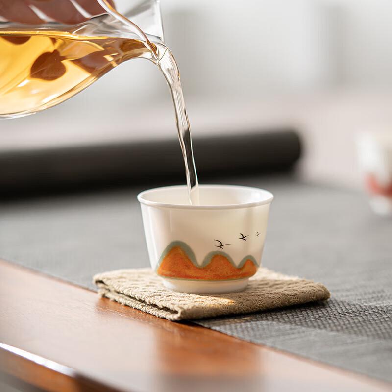 Sushic Dehua White Porcelain 'A Thousand Li of Rivers and Mountains' Tea Cup