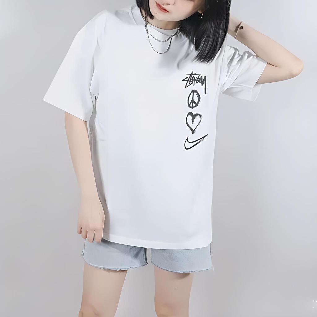 Nike X Stussy Peace, Love, Swoosh T-Shirt (Asia Sizing) White Unisex Tops DM4943-121