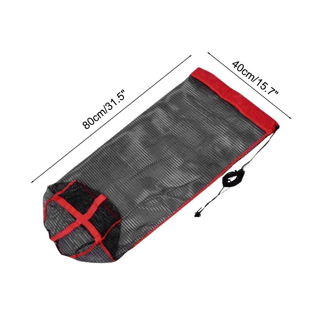 Foldable Fishing Net Bag Small Grid Fishing Gear New Mesh Drawstring Bag  Fishing Supply