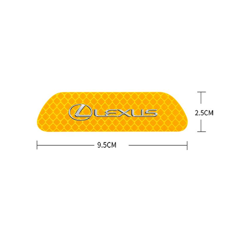 AGE2 4Pcs Car Safety Warning Decal Night Reflective Mark Stickers For Lexus F-SPORT ES RX NX LS UX LM LX GX LC RZ IS CT GS RC HS SC