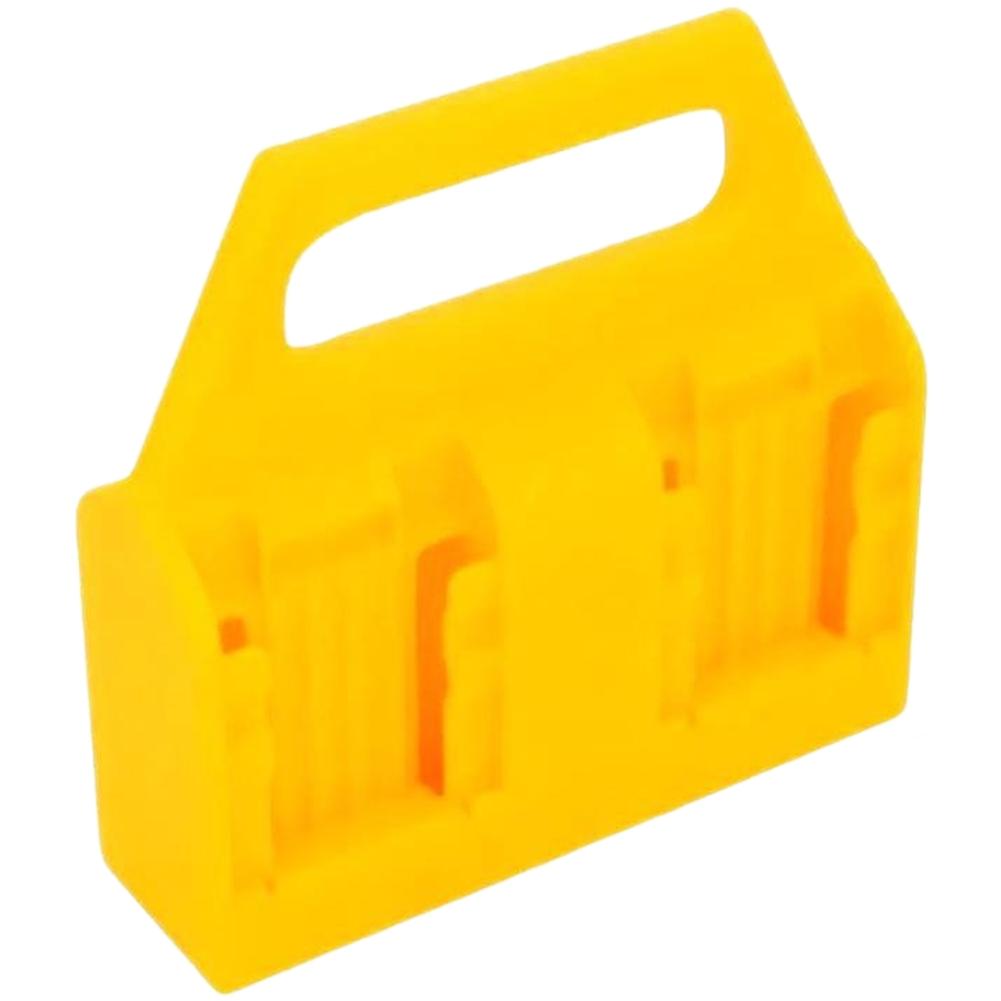 1pc Battery Storage Rack Four-Slot Capacity Yellow Multi-Purpose Portable Battery Holder Storage Box Space Saving Organizer