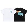 Camiseta de Manga Curta Casual Solta Hip Hop High Street Estilo Brocado Verão Moda Tendência Estampada em Letras para Homens e Mulheres