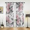 Pink Rose Flower Butterfly Curtains for Bedroom Living Room Drapes Kitchen Children's Room Window Curtain Modern Home Decor