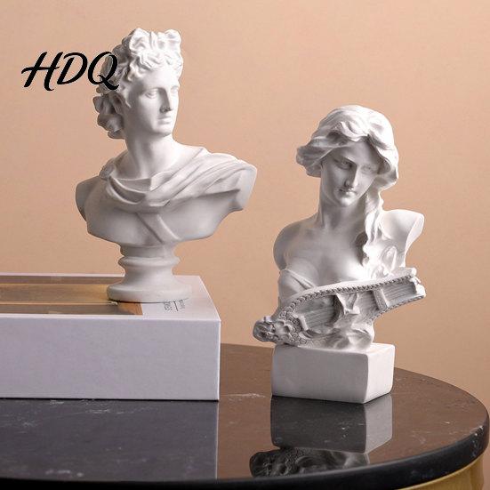 Classic Greek Sculpture Bust Statue Ornaments Resin for Art Studio Decor