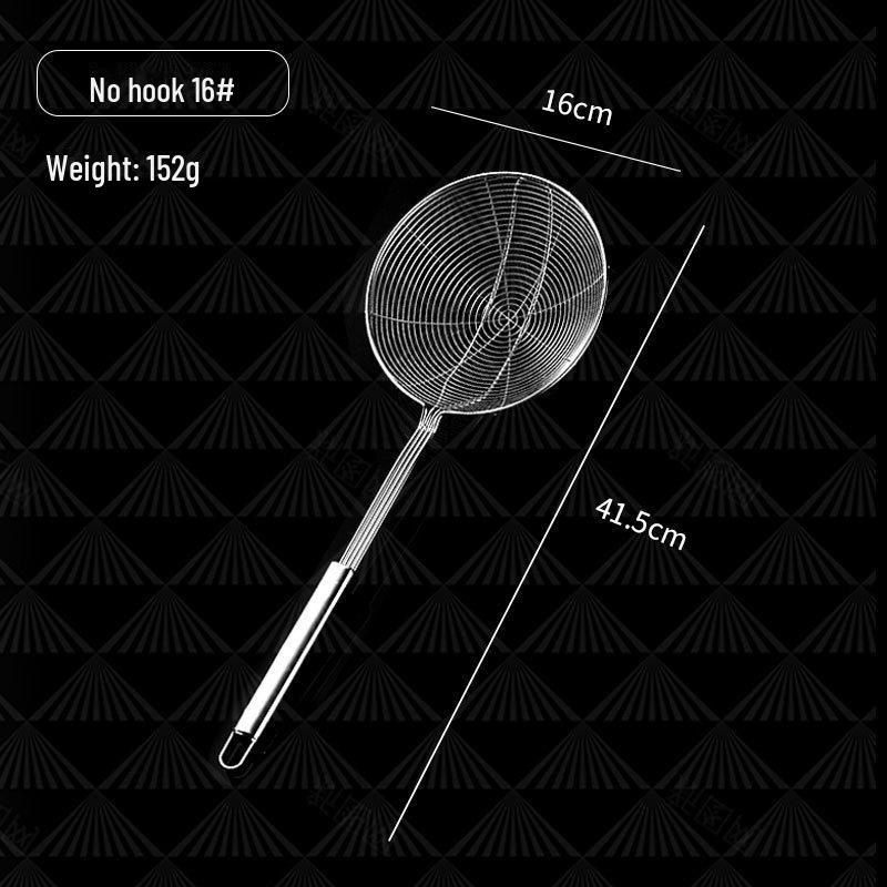 Stainless Steel Colander for Scooping Dumplings and Noodles - Deep-Fried Double Hook Kitchen Strainer