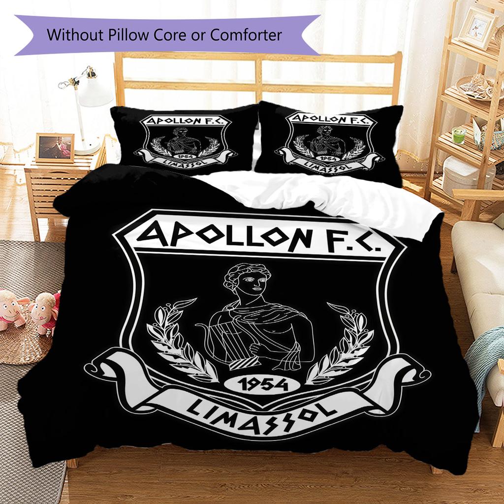 Apollon Limassol FC Bedding Quilt Set Quilt Cover Pillowcase Home Decoration Birthday Gift (1 * Duvet Cover + 2 * Pillowcase, Without Core)