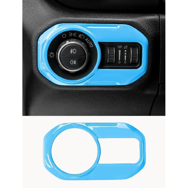 Savadicar Carbon Fiber Interior Accessories - Headlight Switch Trim for 2018-Present Jeep Wrangler JL JLU 4XE & Gladiator JT - Premium Texture