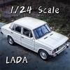 1/24 Maßstab LADA Spielzeugauto Modell Legierung Druckguss 6 Türen zu öffnen Rückzieher Sound Licht Maßstabsmodell Auto Spielzeug für Jungen Sammlerstücke Geschenke