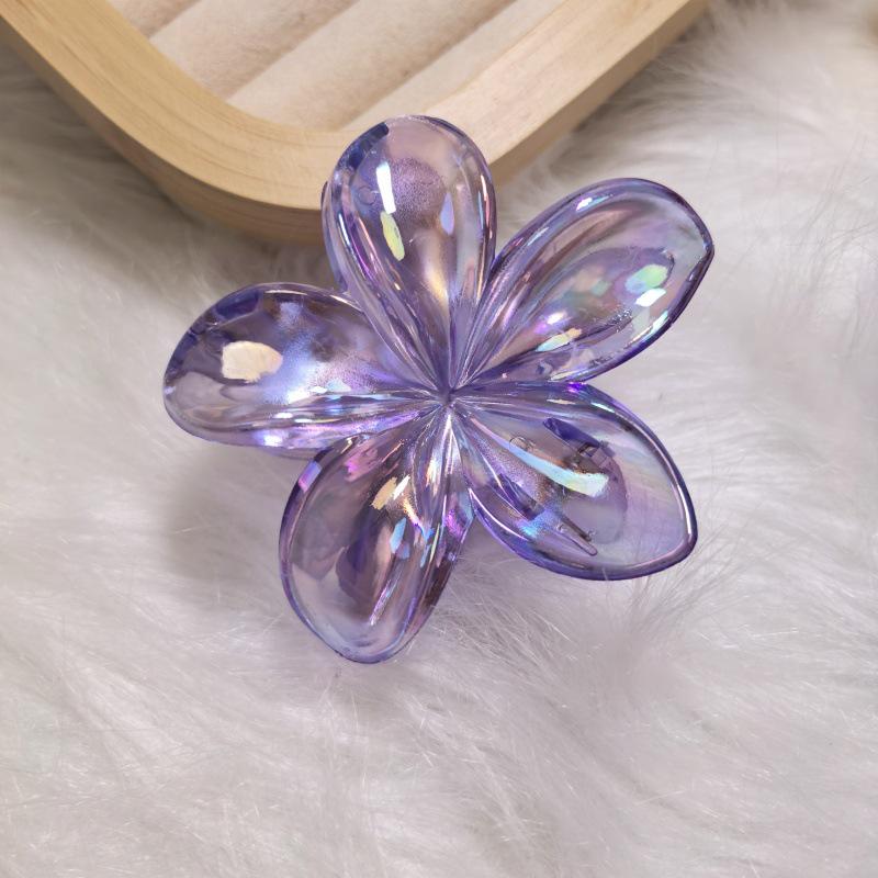 Elegant Marble Plumeria Hair Clip with Cross-Border Design