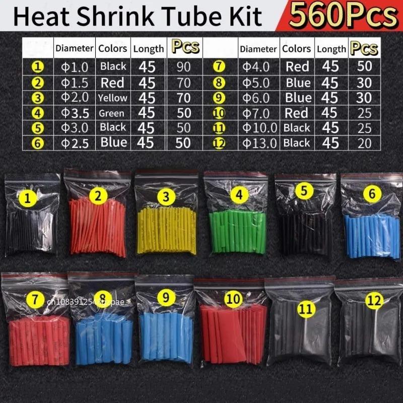 Insulation Sleeving Heat Shrink Tube Thermoresistant tube Kit Polyolefin Heat Shrink Tubing Wire cable Waterproof Shrink 2:1