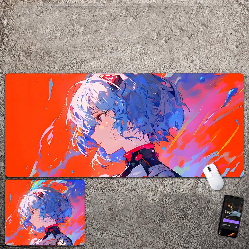 Übergroßes Mauspad mit Anime-Charakter, geeignet für E-Sport, Büro und Schreibtisch.