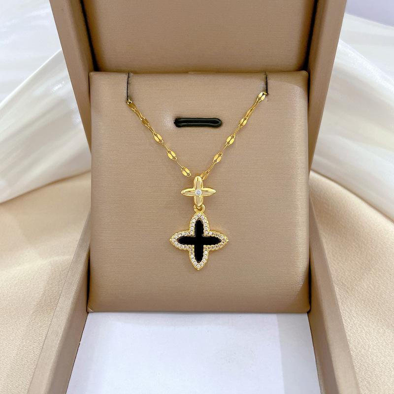 Collier à la mode pour femmes, en cuivre, Micro incrusté, en acier, Simple, maille rouge, chaîne de collier exquise