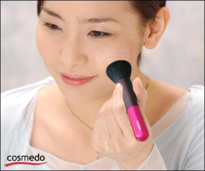 Makeup Brush Cosmedo Kumano Brush Makeup Brush for Powder Foundation Face Brush Type Powder In Makeup Takumi's (Short Brush) Sokoho+Hakusenho [Made