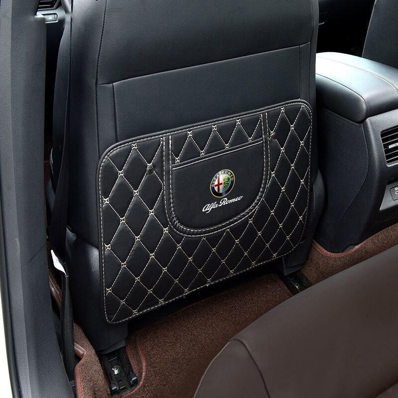1Pc Car Seat Anti Kick Mat Leather Seat Back Protective Cover For Alfa Romeo Giulietta GT 159 147 156 Mito Brera Giulia F1 Stelv