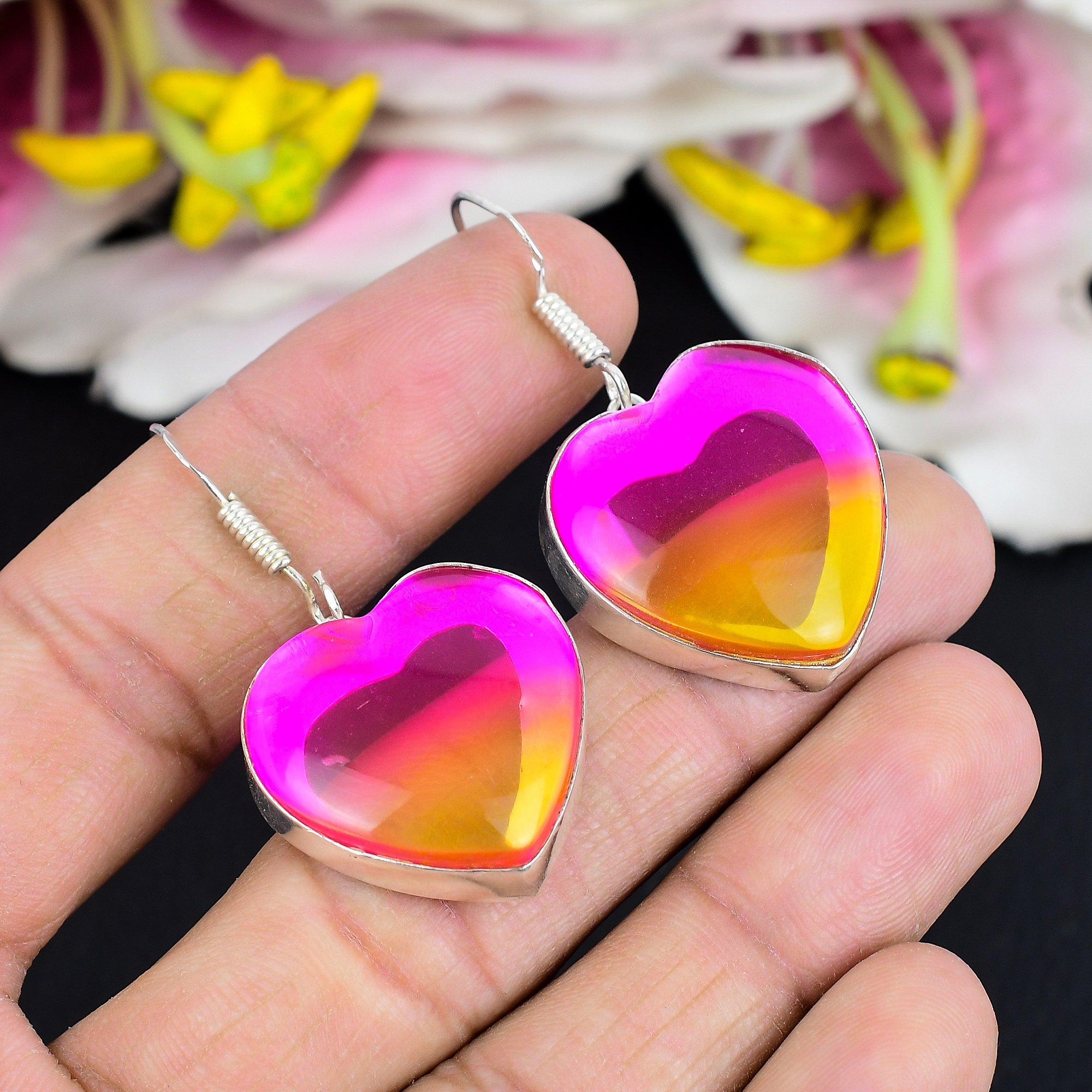 

Bi-Color Tourmaline Gemstone 925 Sterling Silver Jewelry Earring 1.89 KG-1755