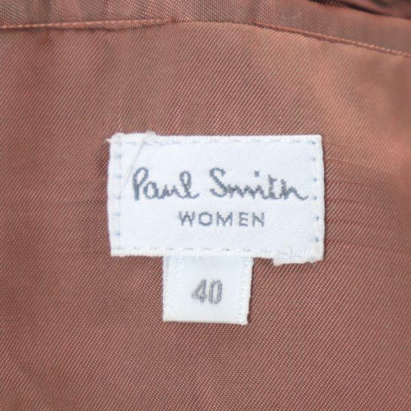 Paul Smith Wool Blend Herringbone Coat 40 Khaki Women Used