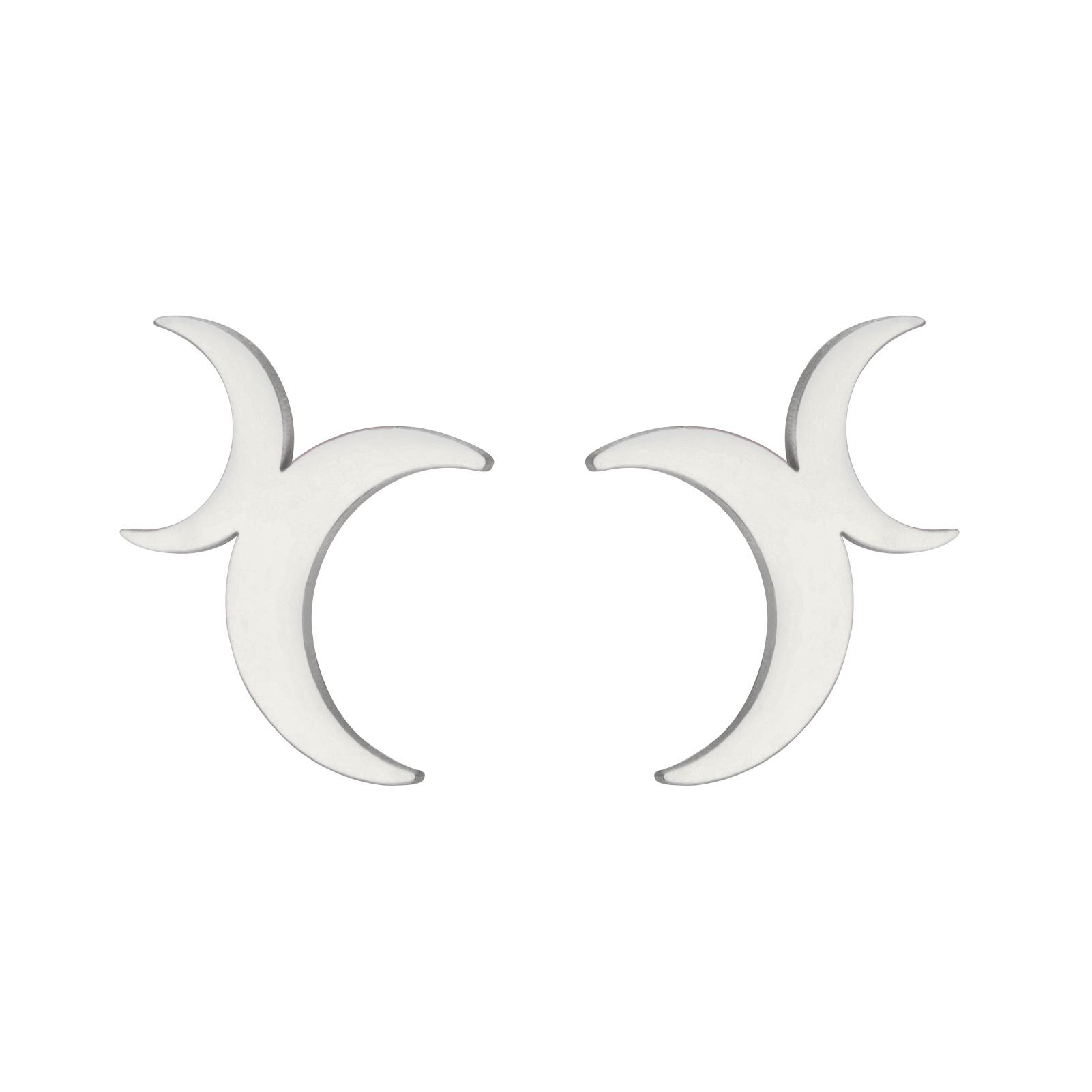 LIKGREAT Crescent Moon Earring for Women Girls Lunar Moon Phase Stud Dangle Earrings Stainless Steel Jewelry Gift