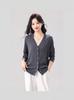 Plus Size Women's Knit Cardigan - Single-Breasted, Hollow-Out, Solid Color, Versatile for Spring/Autumn