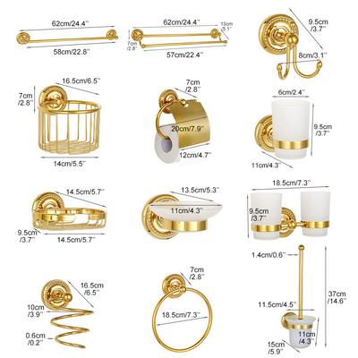 Gold Bath Hardware Set Bathroom Accessories Shelf Soap Dish Toilet Paper Holder Soap Dispenser Robe Hook ELM53G