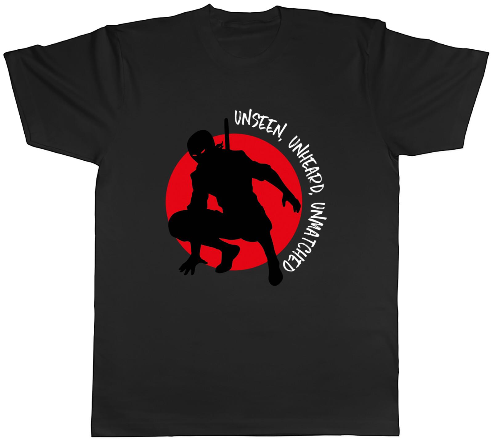 Samurai Ninja Mens T-Shirt Unseen Unheard Unmatched Unisex Tee Gift XL