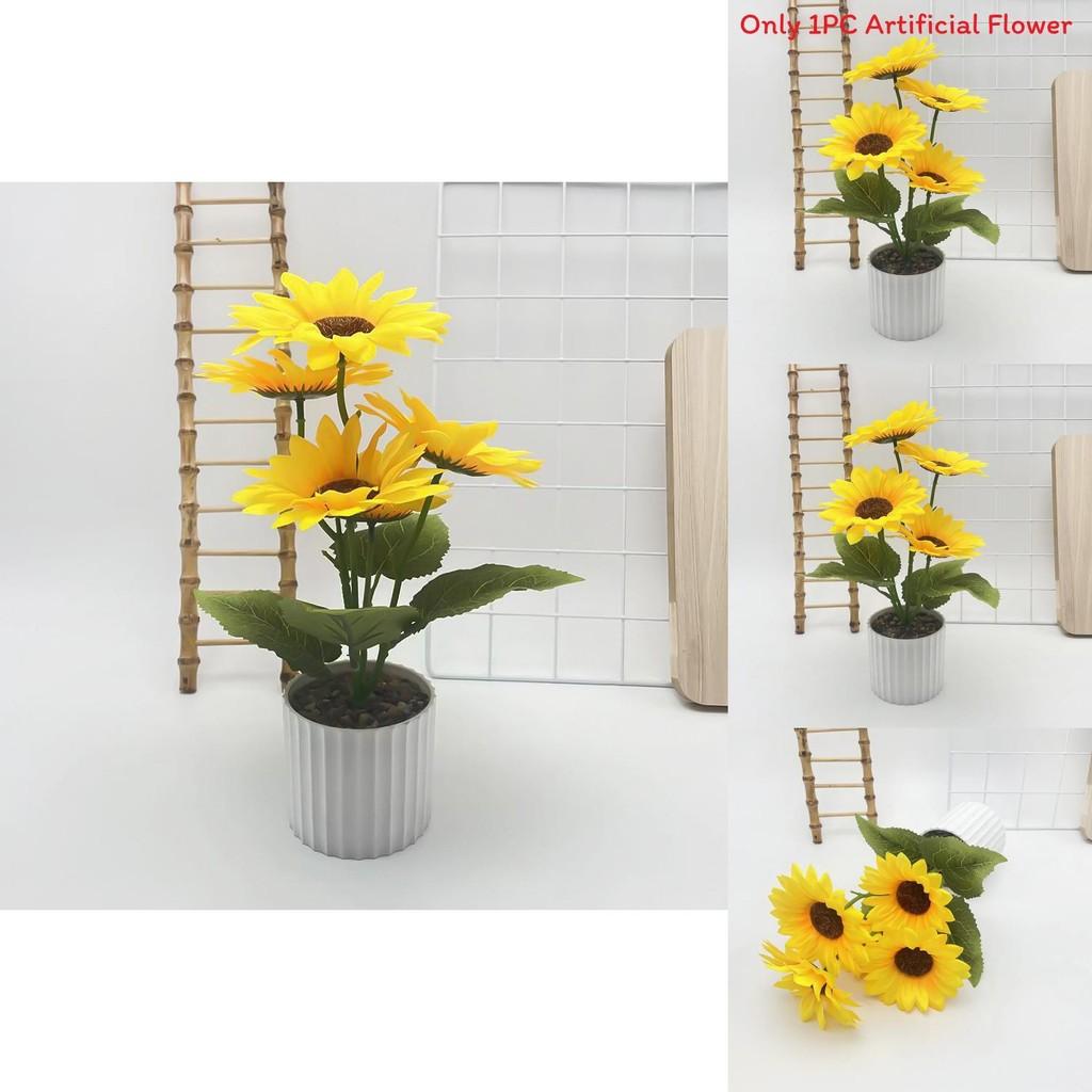 Sunflowers Flower Decor With Silk Fabric Rain Flower Stones For Wedding And Photography Props