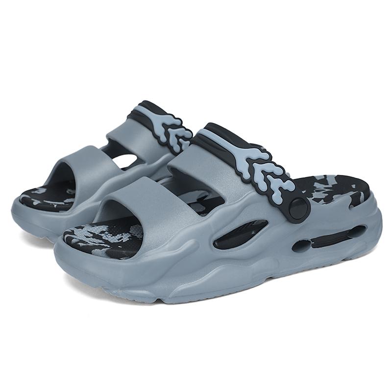 Modne letnie męskie kapcie Modne grube podeszwy Drewniaki dla par Damskie klapki plażowe Domowe buty halowe Trampki Antypoślizgowe czarne sandały sportowe