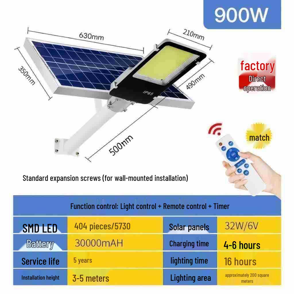 Super Bright Waterproof Solar Courtyard Lamp: Outdoor Wall & Street Lighting, 6-Meter Range
