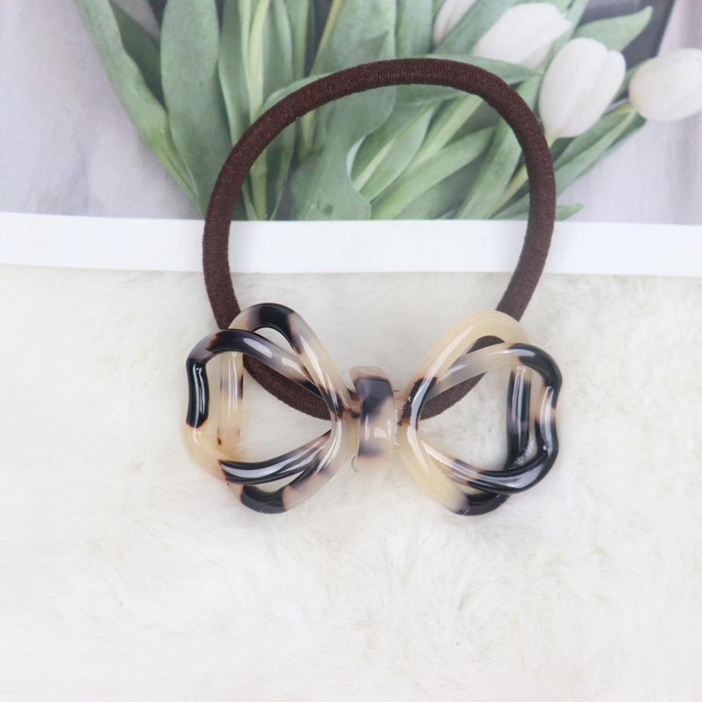 Nan Rui High Elasticity Bow Hair Tie, Korean Style Acetate Pearlescent Floral Ring