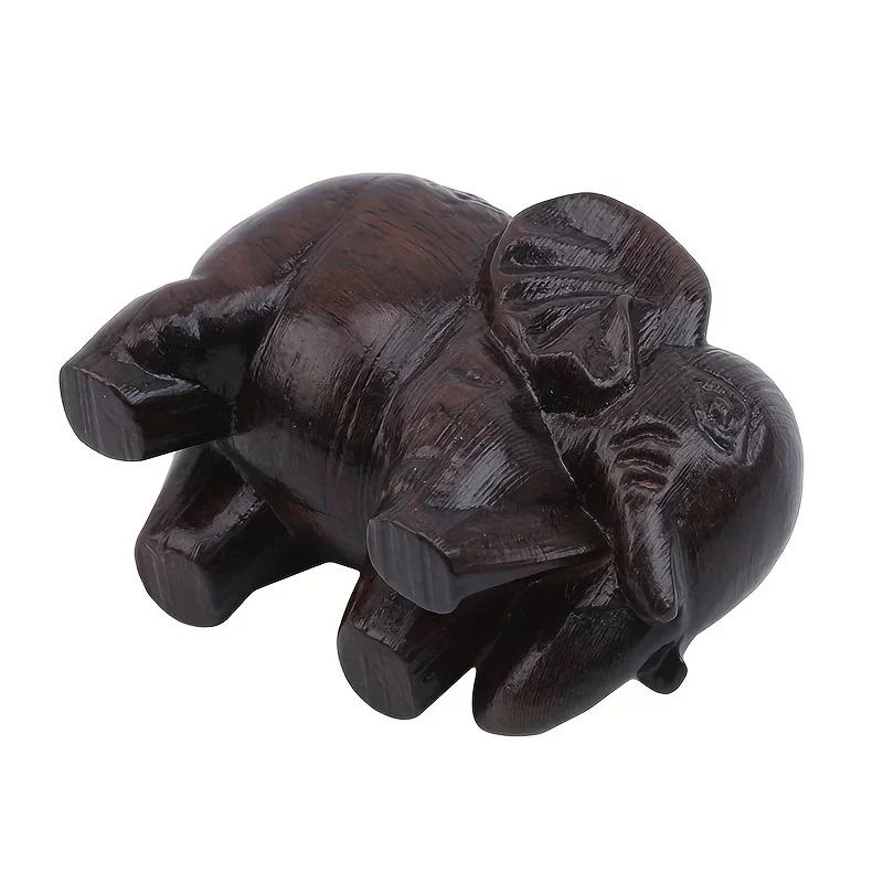New Wooden Elephant Figurines Craft, Carved Natural Stone, Mineral Crystal Mini Animals Statue