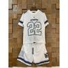 New Short Sleeve T Shirt numbers22No. 10 Jersey Football Uniform Mesh Sports Casual Shorts Couple Set