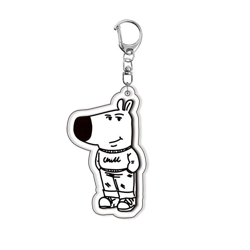 Christmas Cartoon Dog Pattern Acrylic Keychain Fashion Cute Girls Boys Funny Charming Bag Charm Ring Ornament Couples Gifts Toys