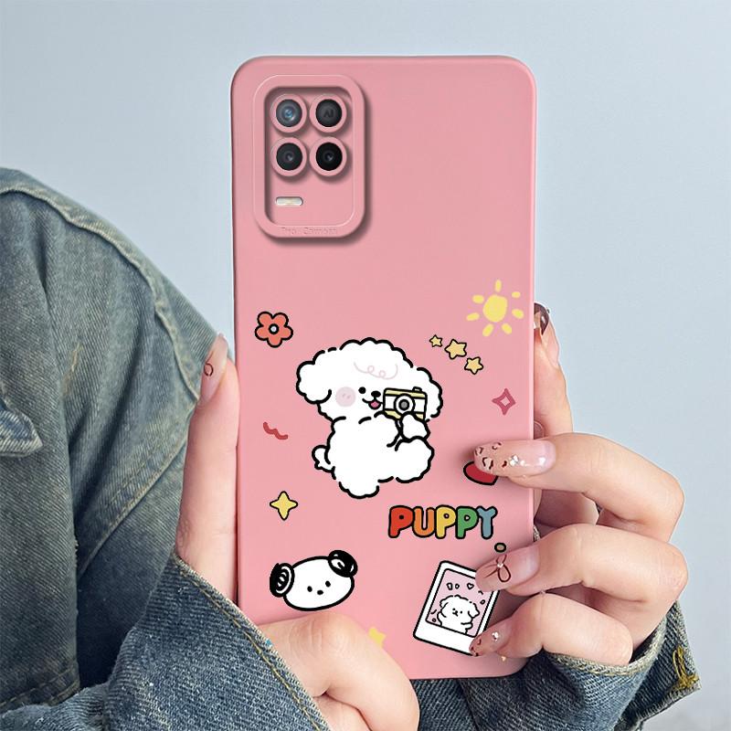 

For OPPO Realme 8 5G 8s 5G Narzo 30 5G Phone Case RMX3241 RMX3381 Soft Silicone Painted Cartoon Shell Panda flower Funda Cover Realme Narzo 30 5G