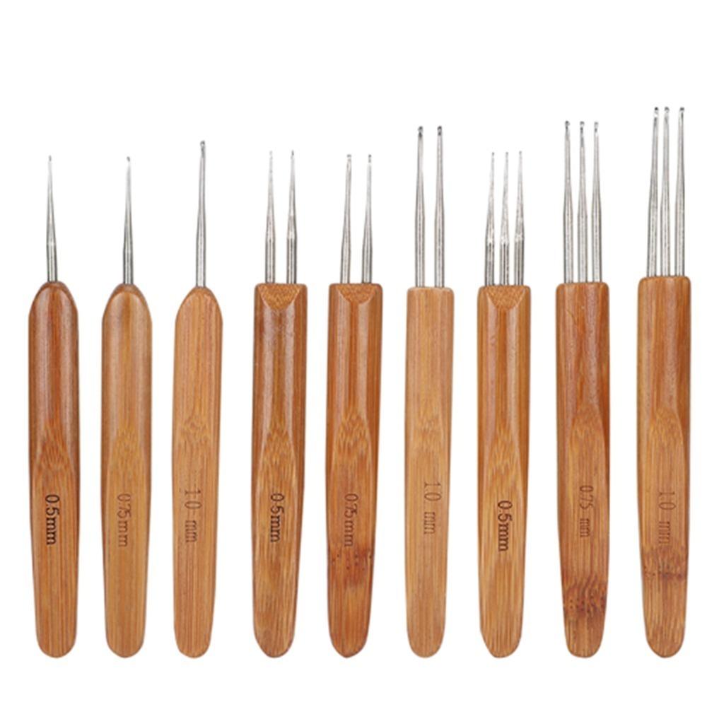 9Pcs 0.5mm 0.75mm Sizes Dreadlock Crochet Hook Braid Hair Weaving Tool  Dreadlock Styling